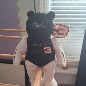 Nascar Black and White Bear Plush